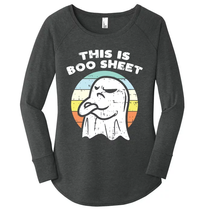 This Is Boo Sheet Ghost Retro Halloween Costume Women's Perfect Tri Tunic Long Sleeve Shirt