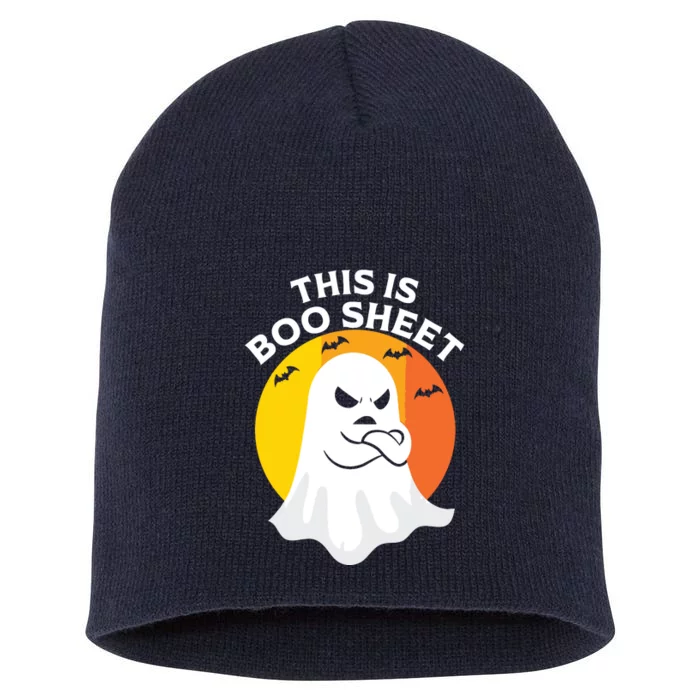 This Is Boo Sheet Ghost Retro Halloween Costume Short Acrylic Beanie