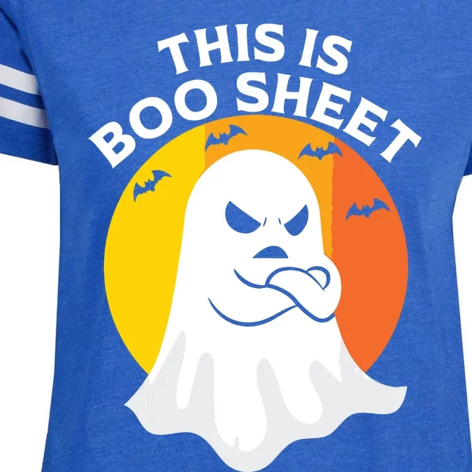 This Is Boo Sheet Ghost Retro Halloween Costume Enza Ladies Jersey Football T-Shirt