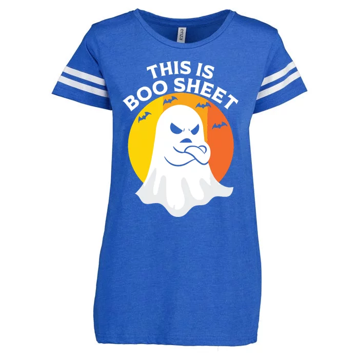 This Is Boo Sheet Ghost Retro Halloween Costume Enza Ladies Jersey Football T-Shirt