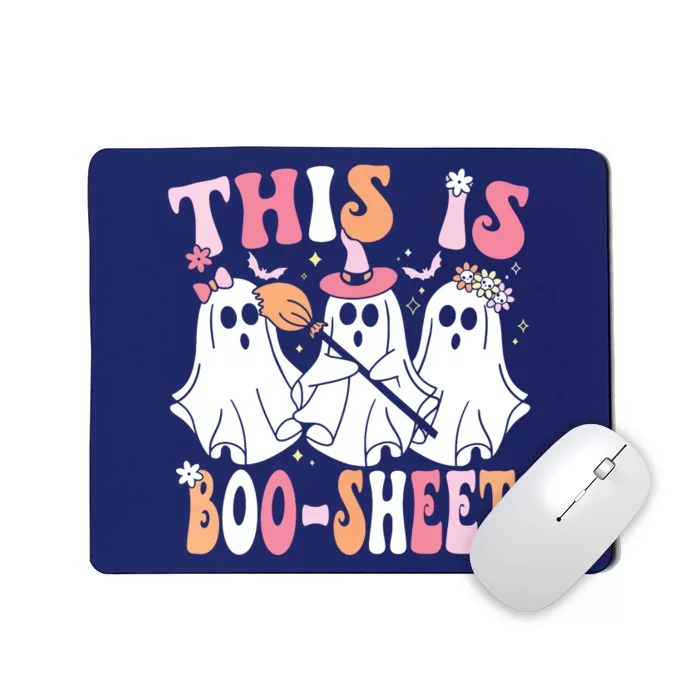 This Is Boosheet Halloween Ghost Costume Retro Groovy Mousepad