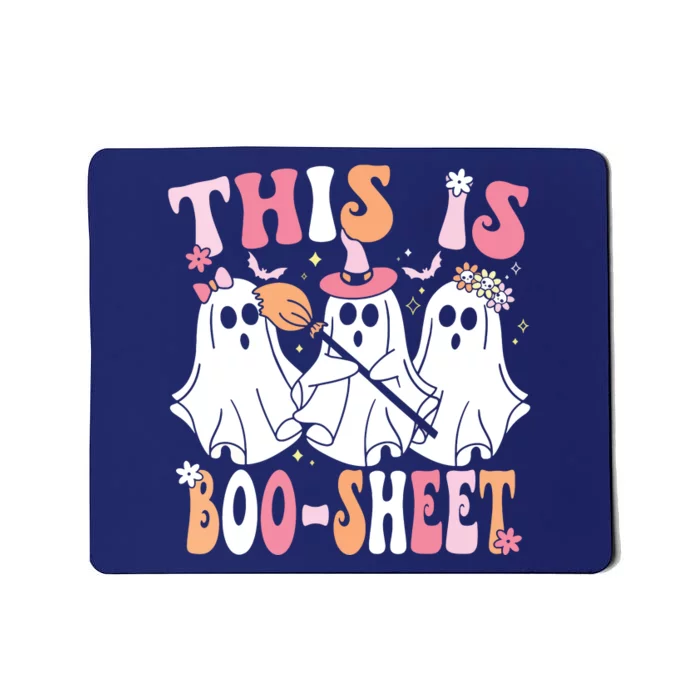 This Is Boosheet Halloween Ghost Costume Retro Groovy Mousepad