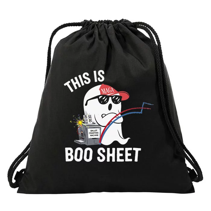 This Is Boo Sheet Election Day Ghost Of Trump Voter Drawstring Bag