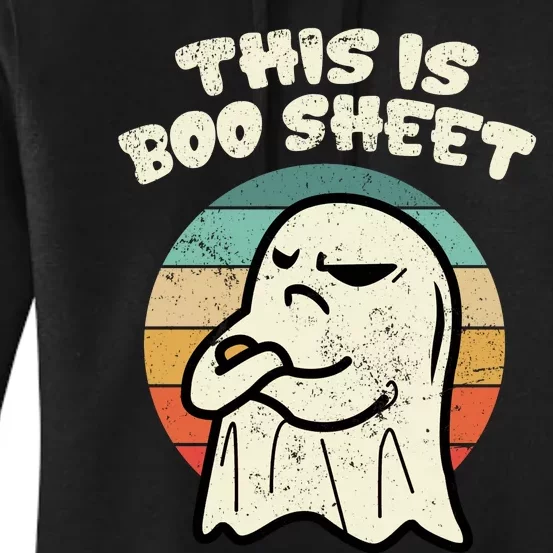 This Is Boo Sheet Ghost Retro Halloween Costume Women's Pullover Hoodie