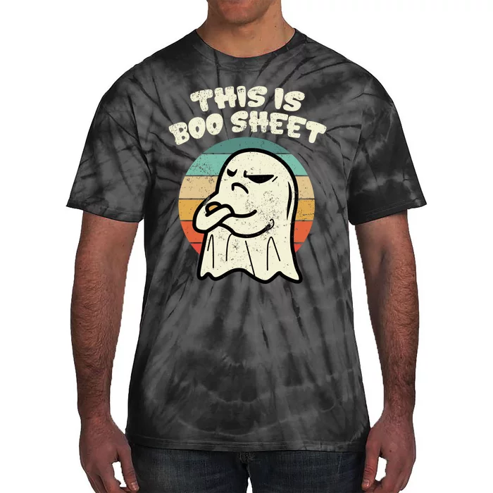 This Is Boo Sheet Ghost Retro Halloween Costume Tie-Dye T-Shirt