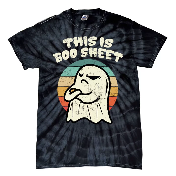 This Is Boo Sheet Ghost Retro Halloween Costume Tie-Dye T-Shirt