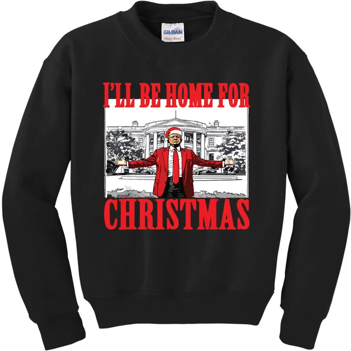 Trump ILl Be Home For Christmas Kids Sweatshirt