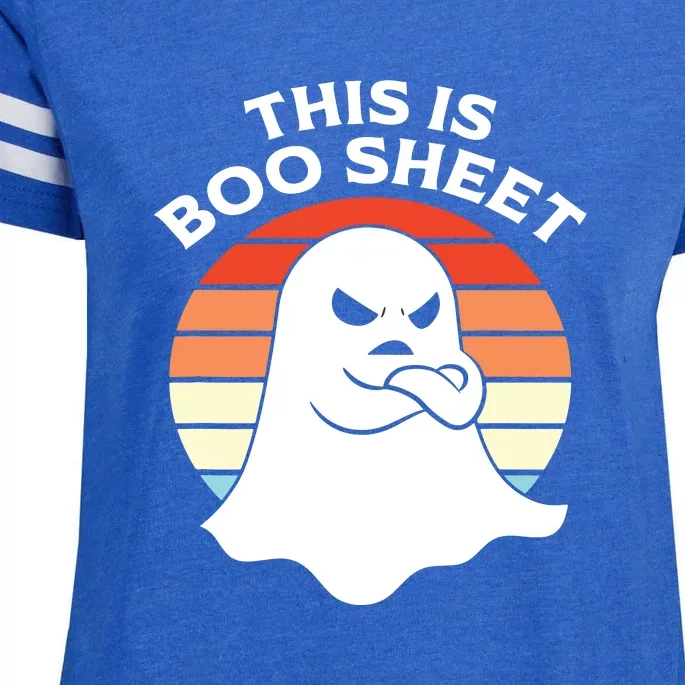 This Is Boo Sheet Ghost Retro Halloween Costume Enza Ladies Jersey Football T-Shirt