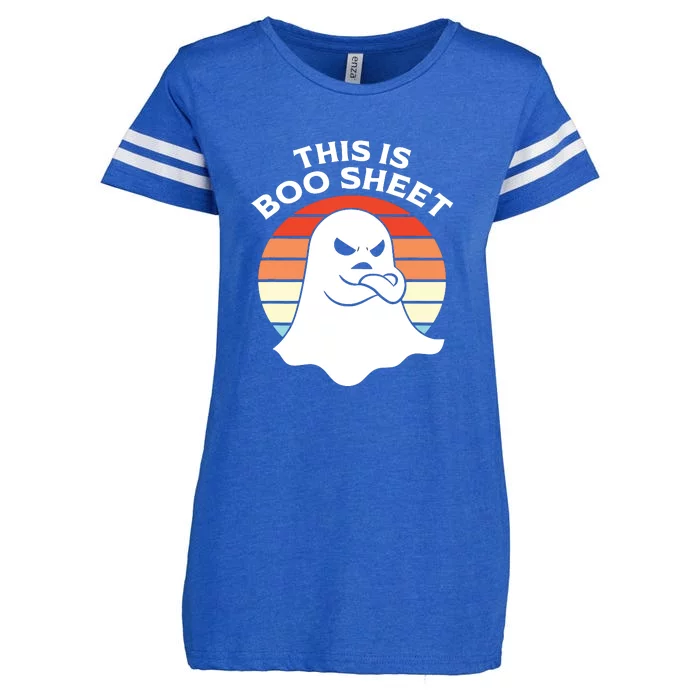 This Is Boo Sheet Ghost Retro Halloween Costume Enza Ladies Jersey Football T-Shirt