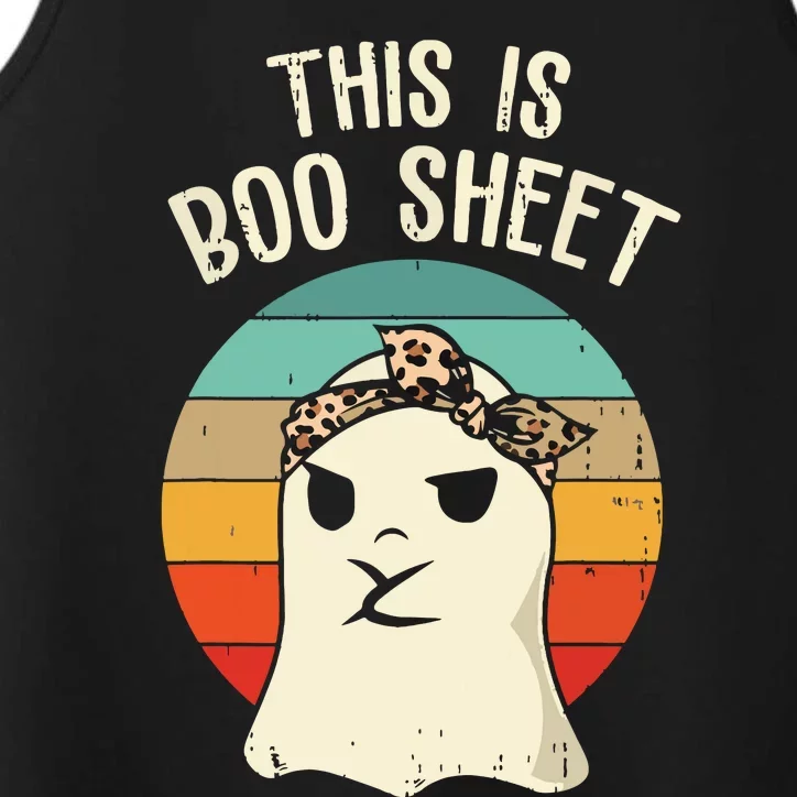 This Is Boo Sheet Ghost Retro Ghost Halloween Leopard Women Performance Tank