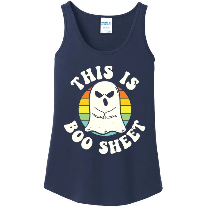 This Is Boo Sheet Ghost Retro Halloween Costume Ladies Essential Tank