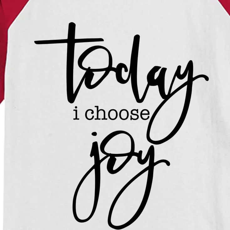 Today I Choose Joy Gift Uplifting Positive Slogan Gift Kids Colorblock Raglan Jersey