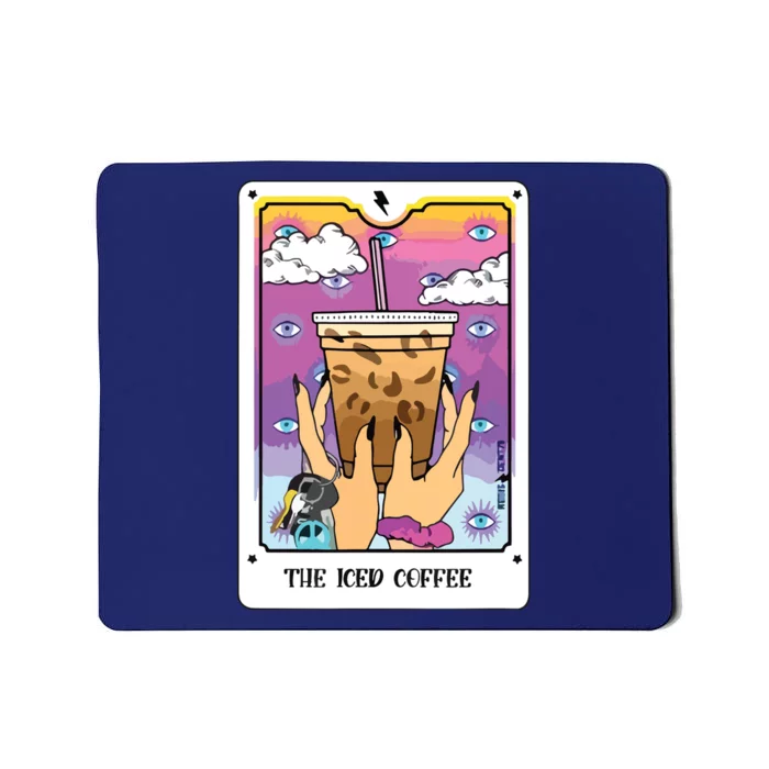 The Iced Coffee Tarot Card Funny Iced Coffee Lover Witchy Mousepad