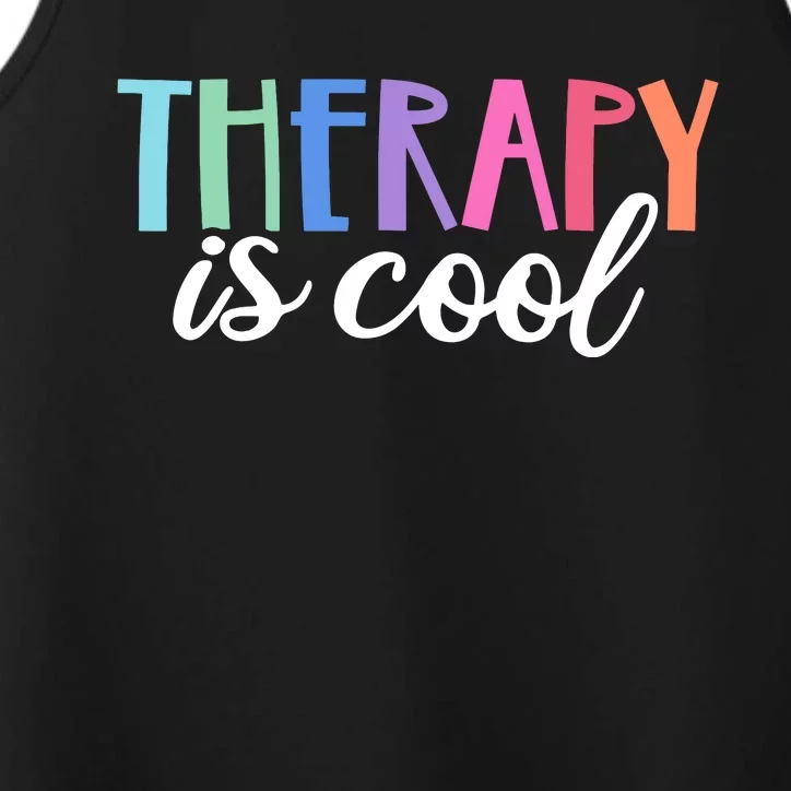 Therapy Is Cool Self Care Mental Health Matters Awareness Performance Tank