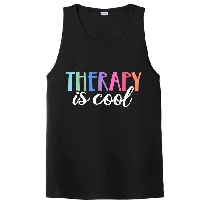 Therapy Is Cool Self Care Mental Health Matters Awareness Performance Tank