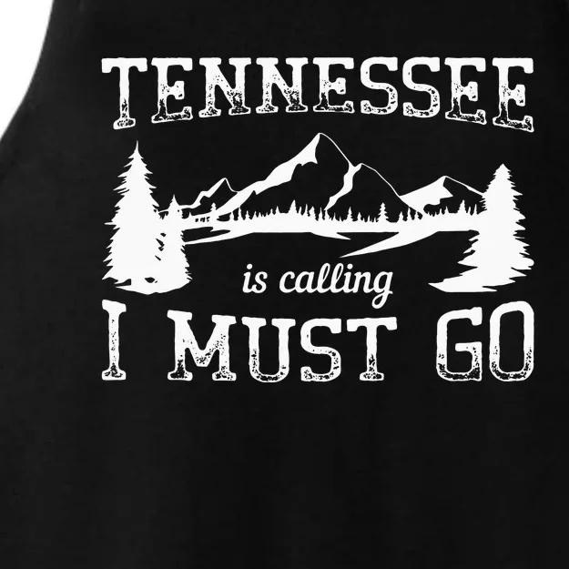 Tennessee Is Calling I Must Go Traveling Vacation Ladies Tri-Blend Wicking Tank