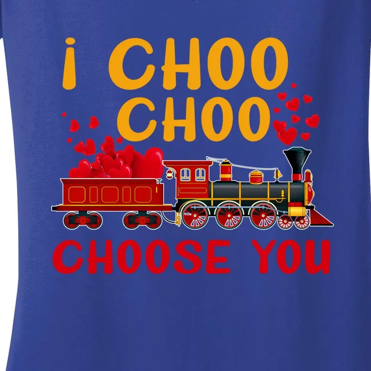 Train I Choo Choo Choose You Valentines Day Funny Gift Cool Gift Women's V-Neck T-Shirt