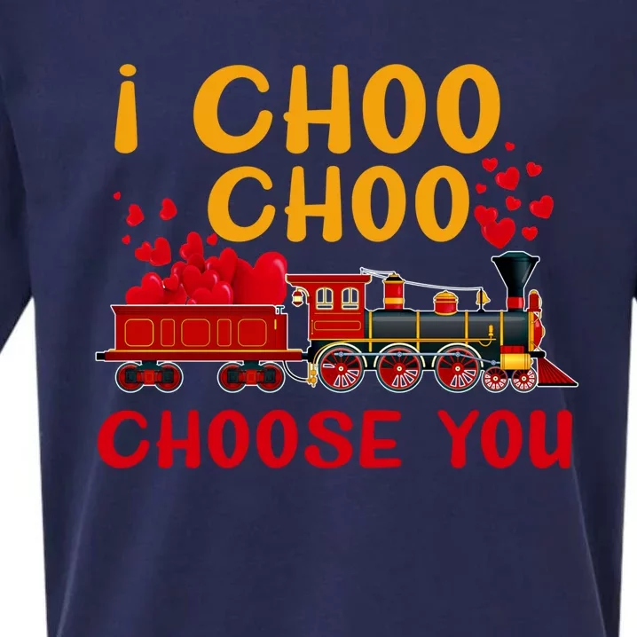 Train I Choo Choo Choose You Valentines Day Funny Gift Cool Gift Sueded Cloud Jersey T-Shirt