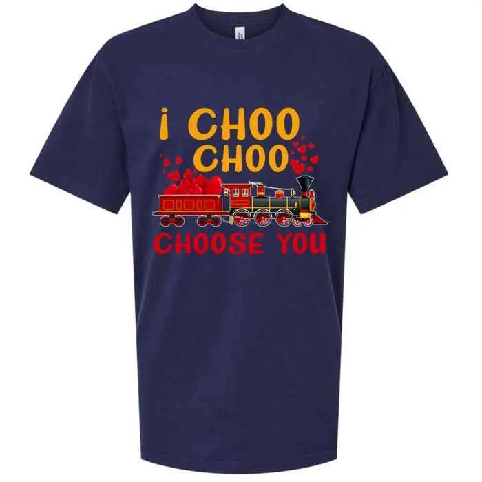 Train I Choo Choo Choose You Valentines Day Funny Gift Cool Gift Sueded Cloud Jersey T-Shirt