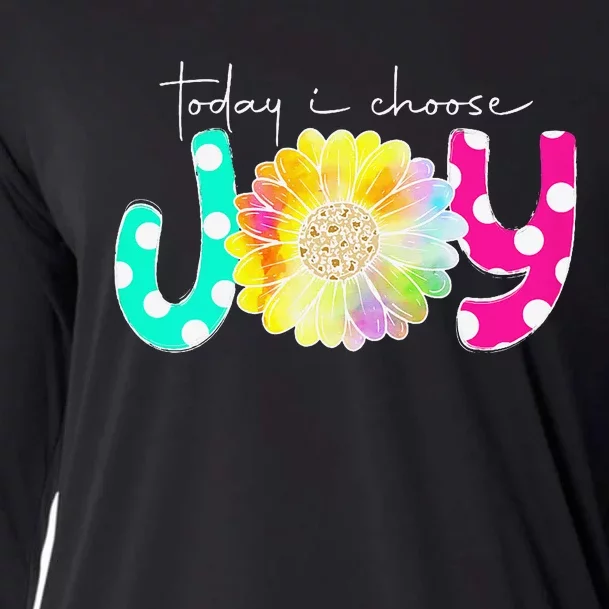 Today I Choose Joy Hawaiian Tropical Hibiscus Flowers Cooling Performance Long Sleeve Crew