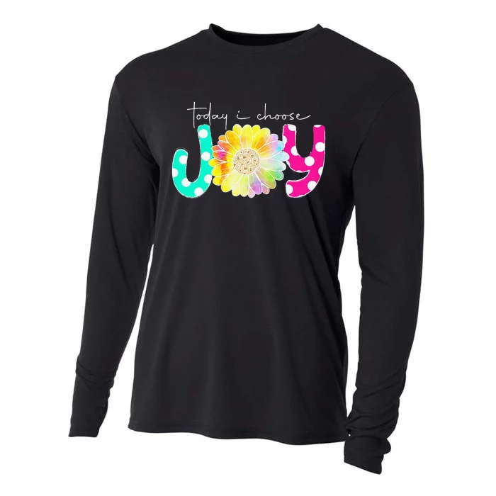 Today I Choose Joy Hawaiian Tropical Hibiscus Flowers Cooling Performance Long Sleeve Crew