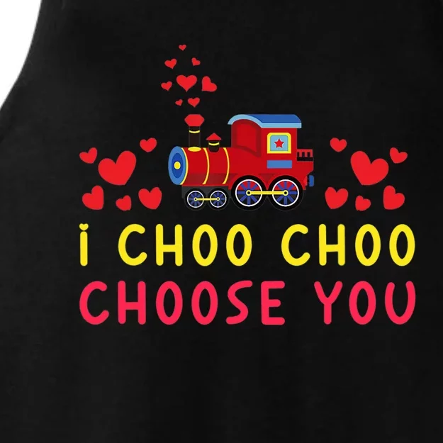 Train I Choo Choo Choose You Valentines Day Hearts Ladies Tri-Blend Wicking Tank