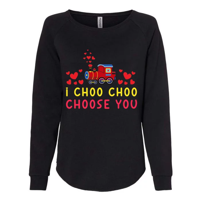 Train I Choo Choo Choose You Valentines Day Hearts Womens California Wash Sweatshirt