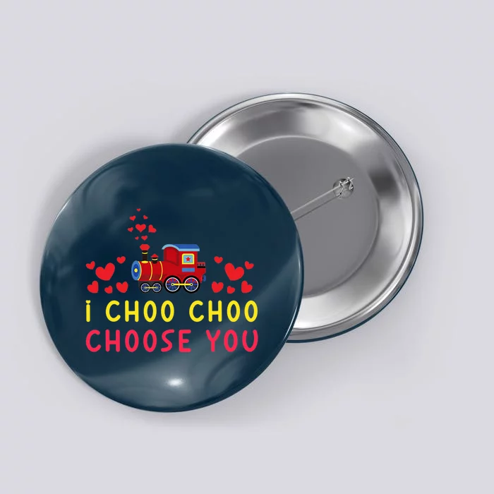 Train I Choo Choo Choose You Valentines Day Hearts Button