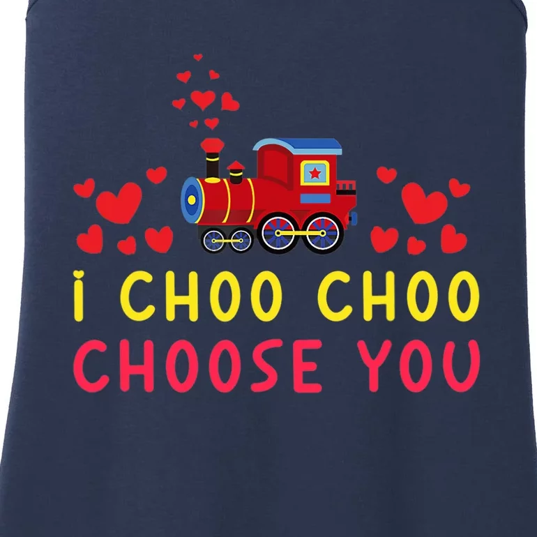 Train I Choo Choo Choose You Valentines Day Hearts Ladies Essential Tank