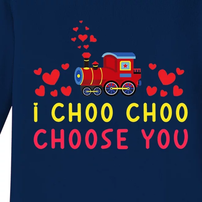 Train I Choo Choo Choose You Valentines Day Hearts Baby Long Sleeve Bodysuit