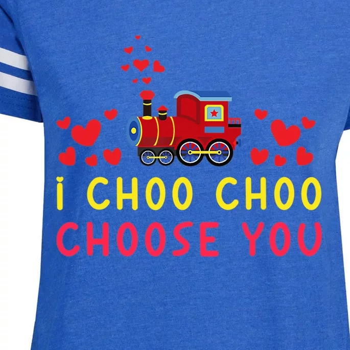 Train I Choo Choo Choose You Valentines Day Hearts Enza Ladies Jersey Football T-Shirt