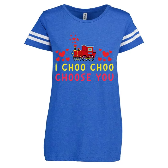 Train I Choo Choo Choose You Valentines Day Hearts Enza Ladies Jersey Football T-Shirt