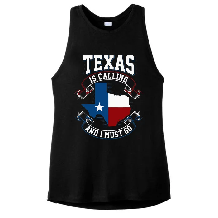 Texas Is Calling And I Must Go Ladies Tri-Blend Wicking Tank