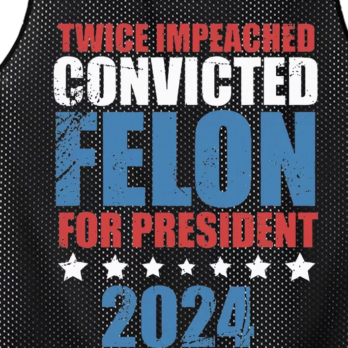 Twice Impeached Convicted Felon Mesh Reversible Basketball Jersey Tank