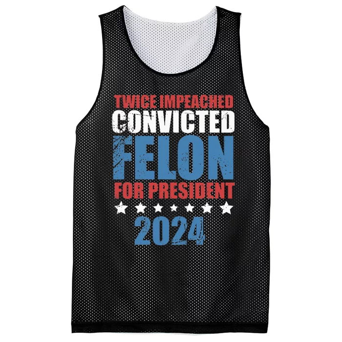 Twice Impeached Convicted Felon Mesh Reversible Basketball Jersey Tank