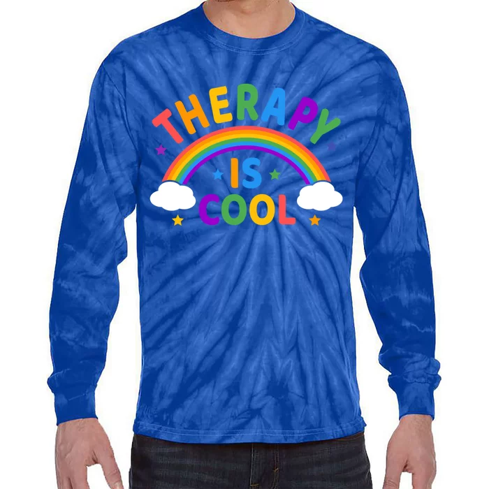 Therapy Is Cool ! End The Stigma Tal Health Awareness Gift Tie-Dye Long Sleeve Shirt