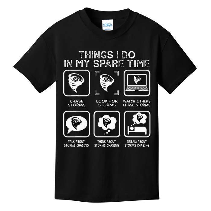 Things I Do In My Spare Time Storm Chasing Meteorologist Kids T-Shirt