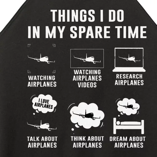 Things I Do In My Spare Time Airplane Gift Women’s Perfect Tri Rocker Tank