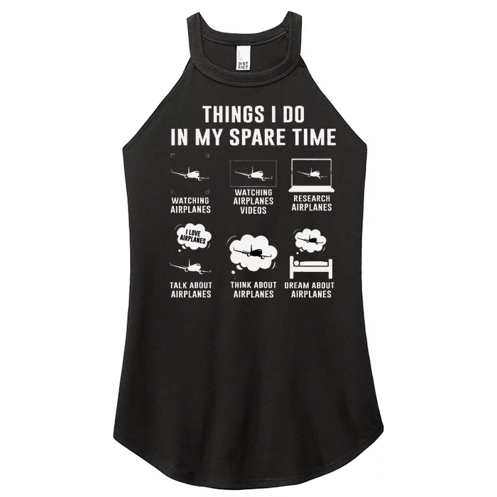 Things I Do In My Spare Time Airplane Gift Women’s Perfect Tri Rocker Tank