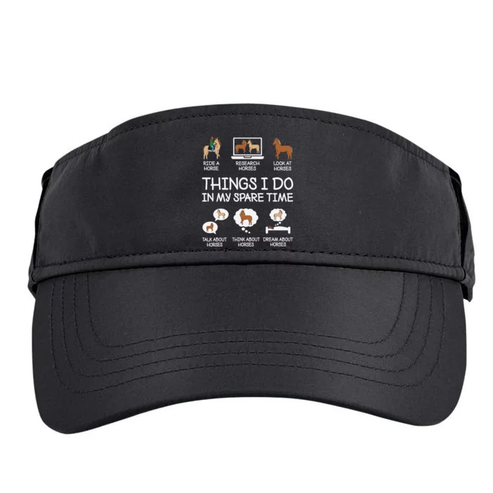 Things I Do In My Spare Time Funny Horse Lovers Adult Drive Performance Visor