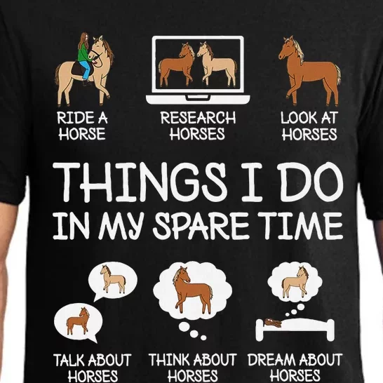 Things I Do In My Spare Time Funny Horse Lovers Pajama Set