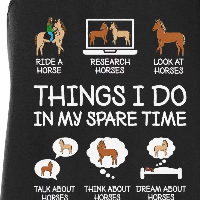 Things I Do In My Spare Time Funny Horse Lovers Women's Racerback Tank