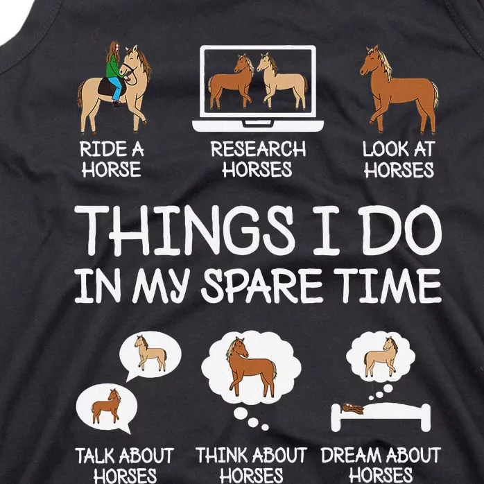 Things I Do In My Spare Time Funny Horse Lovers Tank Top