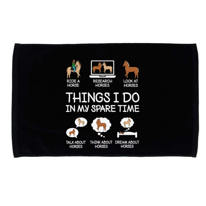 Things I Do In My Spare Time Funny Horse Lovers Microfiber Hand Towel