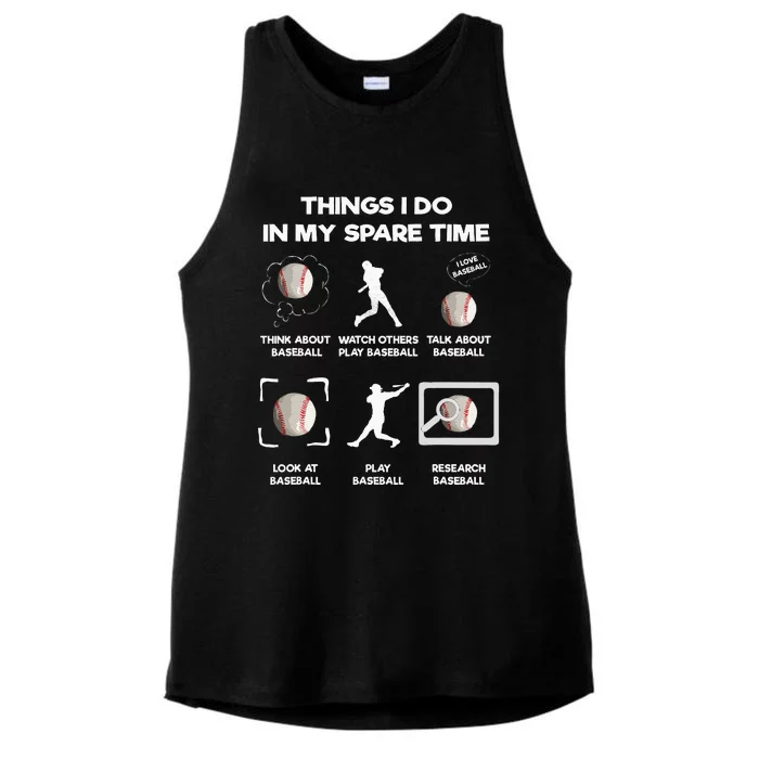 Things I Do In My Spare Time Baseball Ladies Tri-Blend Wicking Tank