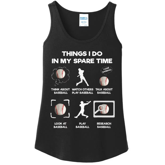 Things I Do In My Spare Time Baseball Ladies Essential Tank