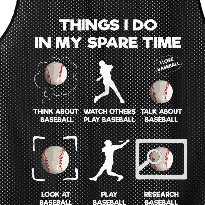 Things I Do In My Spare Time Baseball Mesh Reversible Basketball Jersey Tank