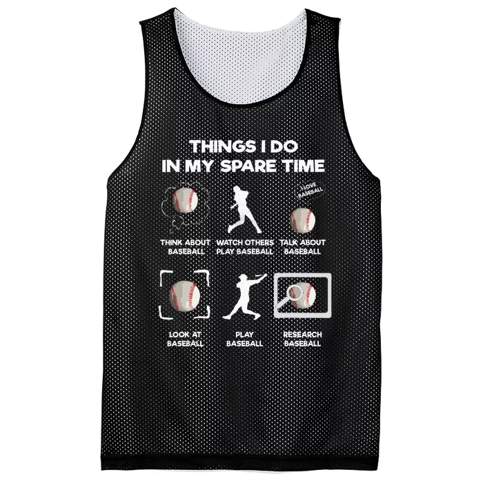 Things I Do In My Spare Time Baseball Mesh Reversible Basketball Jersey Tank