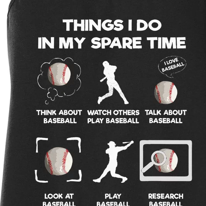 Things I Do In My Spare Time Baseball Women's Racerback Tank