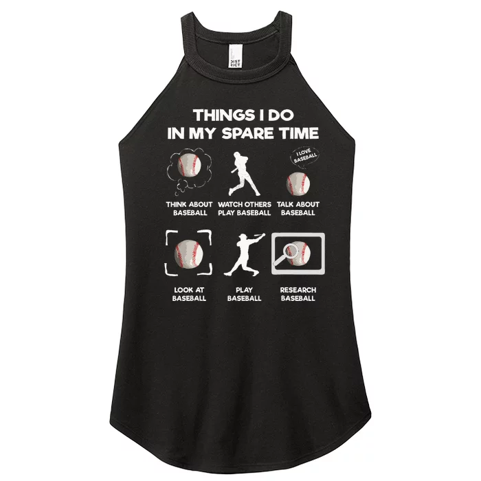 Things I Do In My Spare Time Baseball Women’s Perfect Tri Rocker Tank